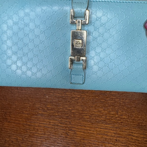 Gucci Robin’s Egg Blue Microguccissima Leather Jackie long wallet - Picture 4 of 16
